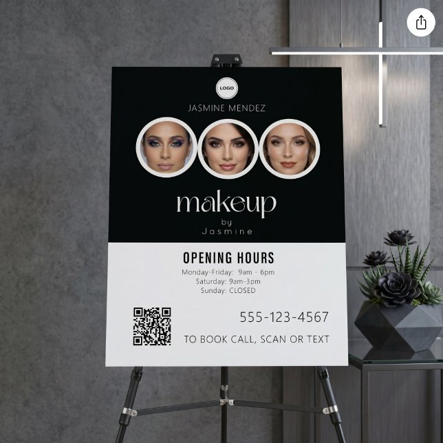 Makeup Studio QR Code Photo Collage Salon Display Foam Board (Creator Uploaded)