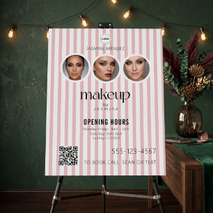 Makeup Studio QR Code Photo Collage Salon Display Foam Board