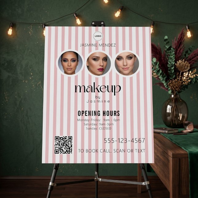 Makeup Studio QR Code Photo Collage Salon Display Foam Board (Creator Uploaded)
