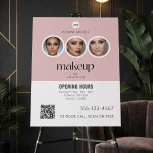 Makeup Studio QR Code Photo Collage Salon Display Foam Board