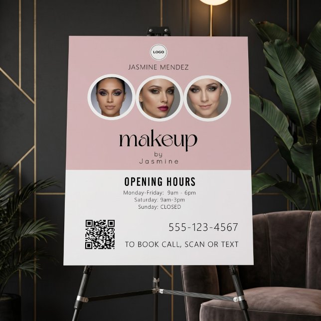 Makeup Studio QR Code Photo Collage Salon Display Foam Board (Creator Uploaded)
