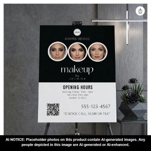Makeup Studio QR Code Photo Collage Salon Display Foam Board