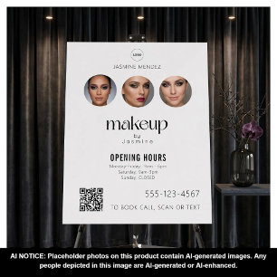 Makeup Studio QR Code Photo Collage Salon Display Foam Board