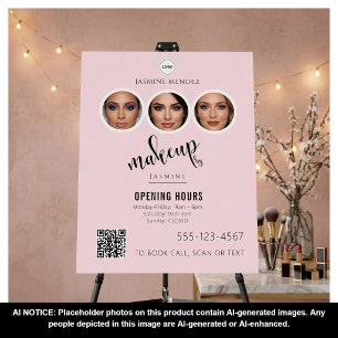 Makeup Studio QR Code Photo Collage Salon Display Foam Board
