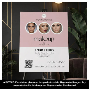 Makeup Studio QR Code Photo Collage Salon Display Foam Board