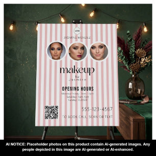 Makeup Studio QR Code Photo Collage Salon Display Foam Board