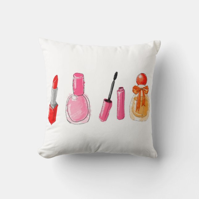 Makeup Throw Pillow (Front)