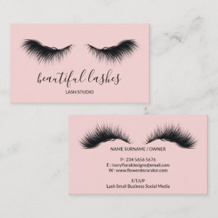 Makeup Trend Salon Eyelash Pink Business Card