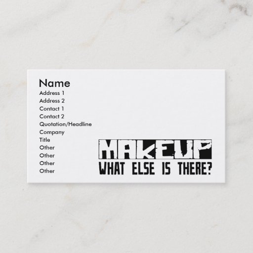 Customizable Makeup What Else Is There? Business Card Template