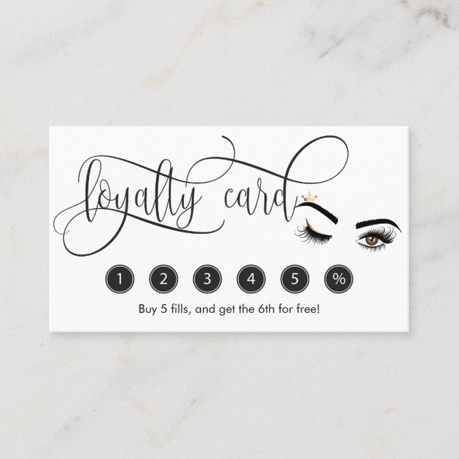 Makeup Wink Eye Brown Beauty Salon Loyalty Card (Front)
