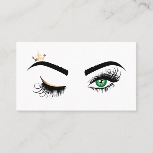 Makeup Wink Eye Green Beauty Salon Lash Extension Business Card