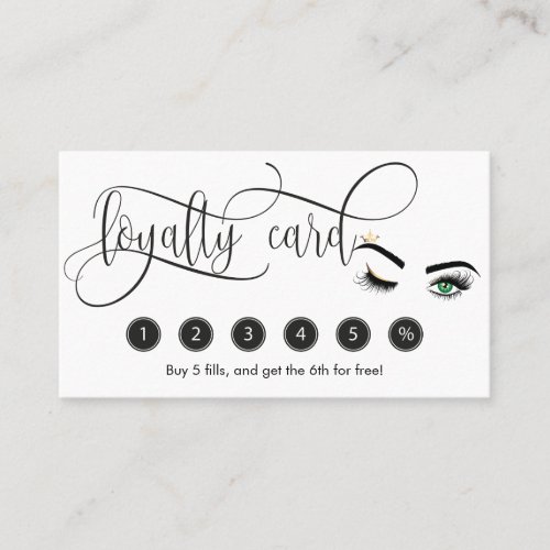 Makeup Wink Eye Green Beauty Salon Loyalty Card