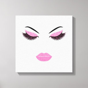 Makeup with glitter effect canvas print