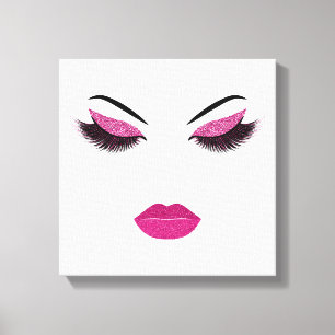 Makeup with glitter effect canvas print