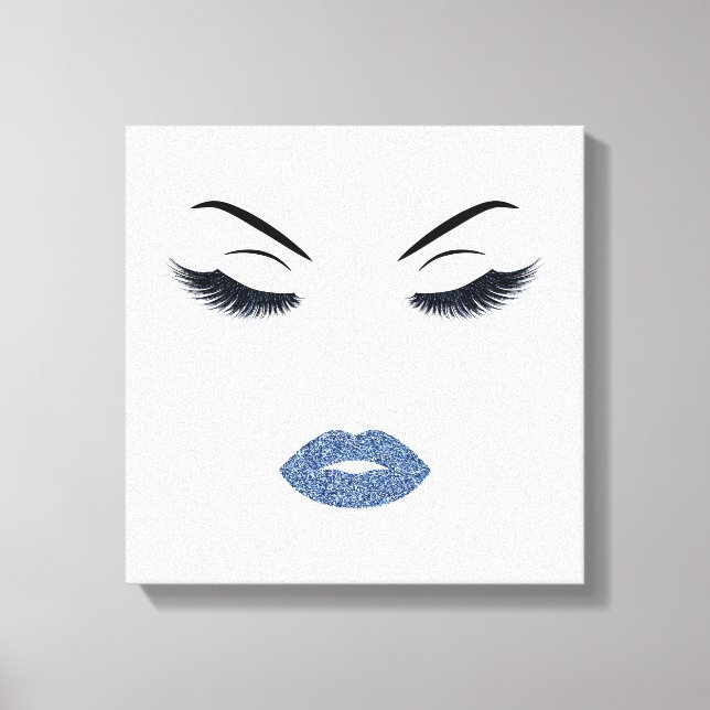Makeup with glitter effect canvas print (Front)