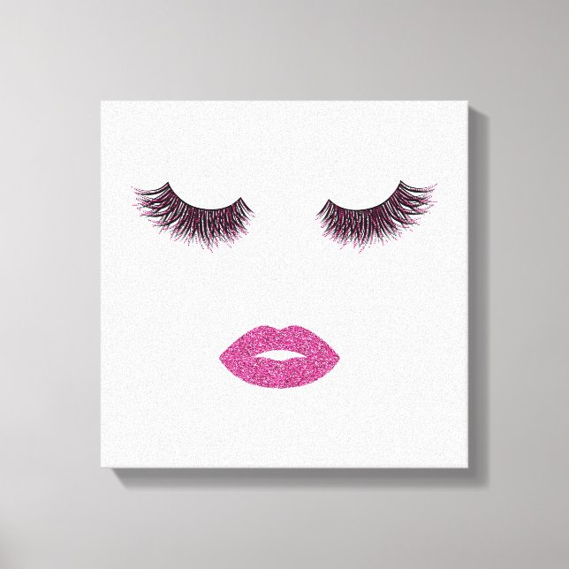 Makeup with glitter effect canvas print (Front)