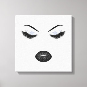 Makeup with glitter effect canvas print