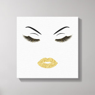 Makeup with glitter effect canvas print