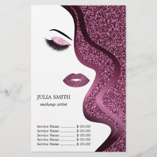 Makeup with glitter effect flyer
