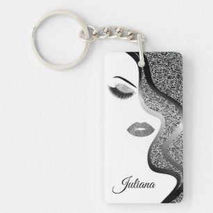 Makeup with glitter effect keychain
