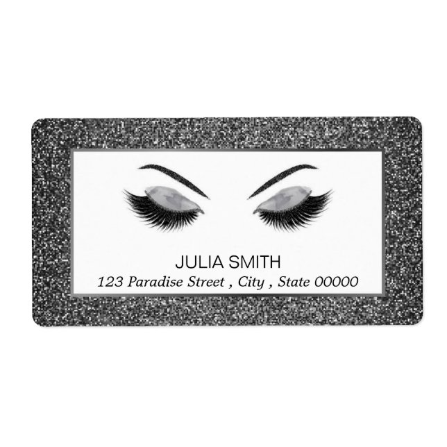 Makeup with glitter effect label (Front)