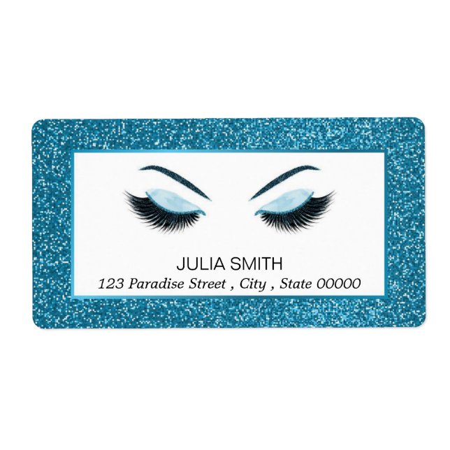 Makeup with glitter effect label (Front)