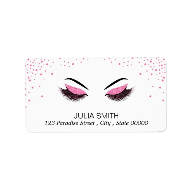 Makeup with glitter effect label (Front)