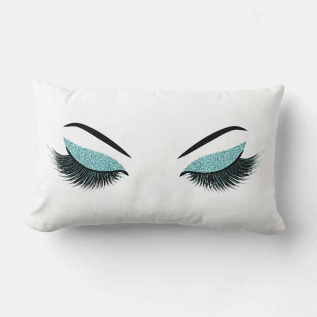 Makeup with glitter effect lumbar pillow (Front)