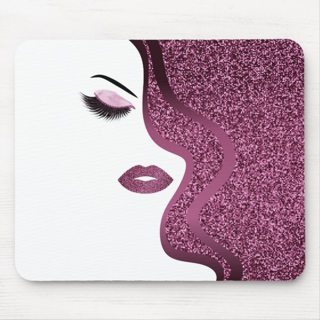 Makeup with glitter effect mouse pad (Front)