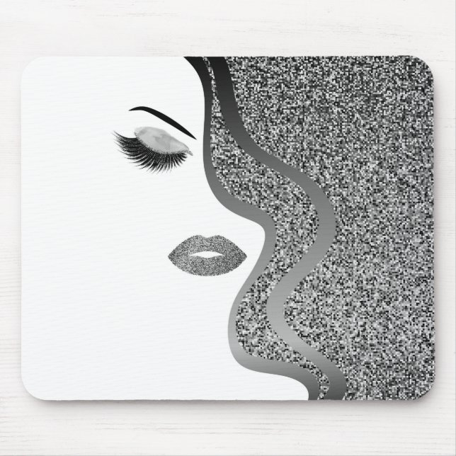 Makeup with glitter effect mouse pad (Front)