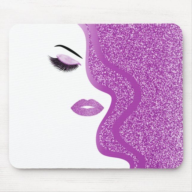 Makeup with glitter effect mouse pad (Front)