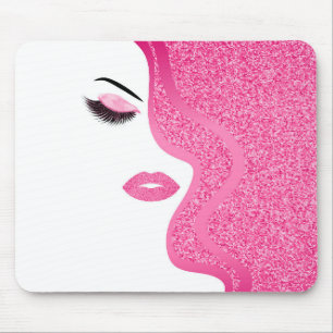 Makeup with glitter effect mouse pad
