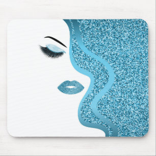 Makeup with glitter effect mouse pad