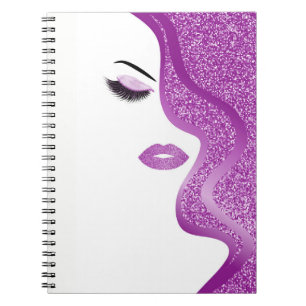 Makeup with glitter effect notebook