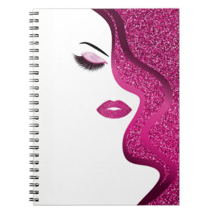 Makeup with glitter effect notebook