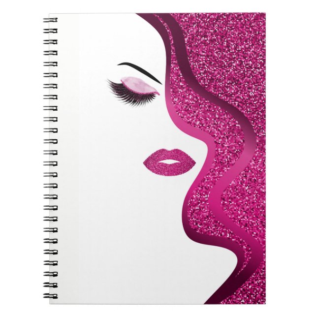 Makeup with glitter effect notebook (Front)