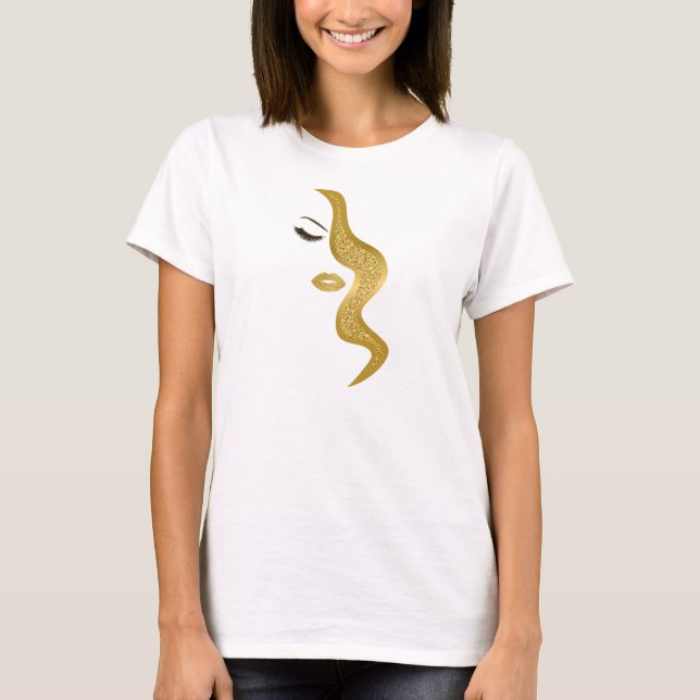 Makeup with glitter effect T-Shirt (Front)