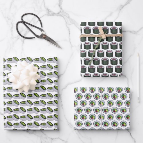 Maki Japanese Food Sushi Rolls Spicy Tuna Avocado Wrapping Paper Sheets