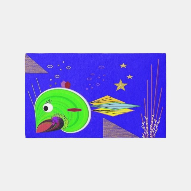 "Makin' Bubbles" (Kids 5' x 3' Outdoor) Area Rug (Front)