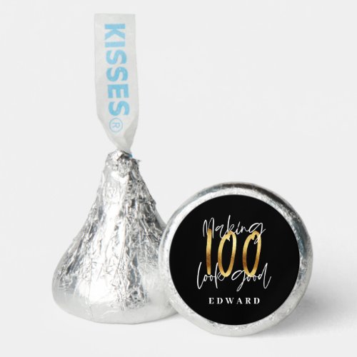 Making 100 look good gold birthday thank you  hersheys kisses