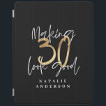 Making 30 look good gold birthday celebration iPad smart cover<br><div class="desc">Celebrate your 30th birthday in style with this black,  white and gold effect 30 and fabulous birthday design. A modern design with script text and bold graphics. Change the colour to customise. Part of a collection.</div>