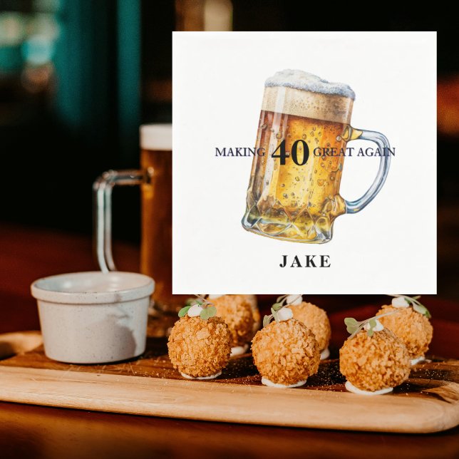 Making 40 Great Again Beer Birthday Party II Napkins (Creator Uploaded)
