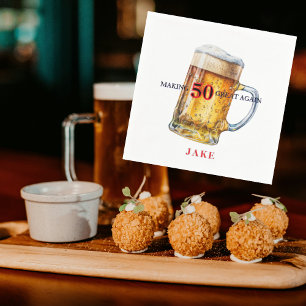 Making 50 Great Again Beer Birthday Party Napkins