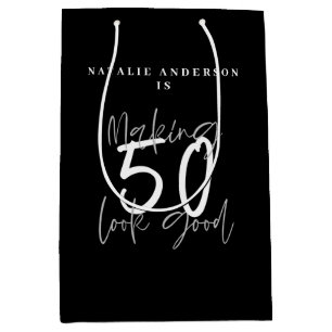 Making 50 look good birthday celebration medium gift bag