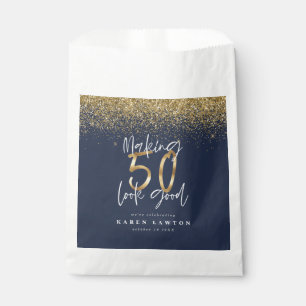 Making 50 look good birthday celebration wine labe favor bag