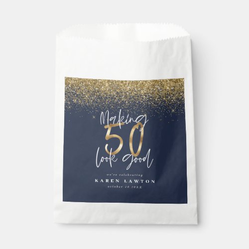 Making 50 look good birthday celebration wine labe favor bag