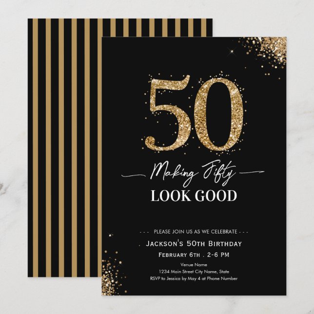 Making 50 Look Good Birthday Invitation (Front/Back)