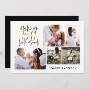 Making 50 look good birthday multi photo holiday card