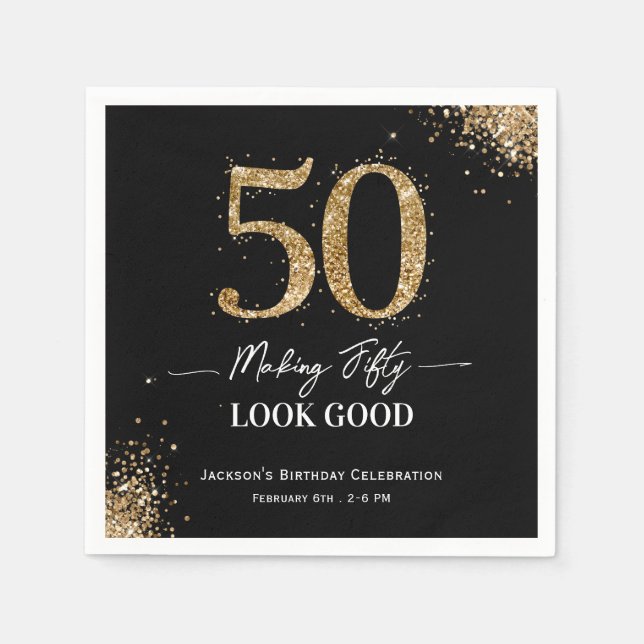 Making 50 Look Good Birthday Napkins (Front)