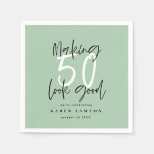 Making 50 look good birthday party napkins